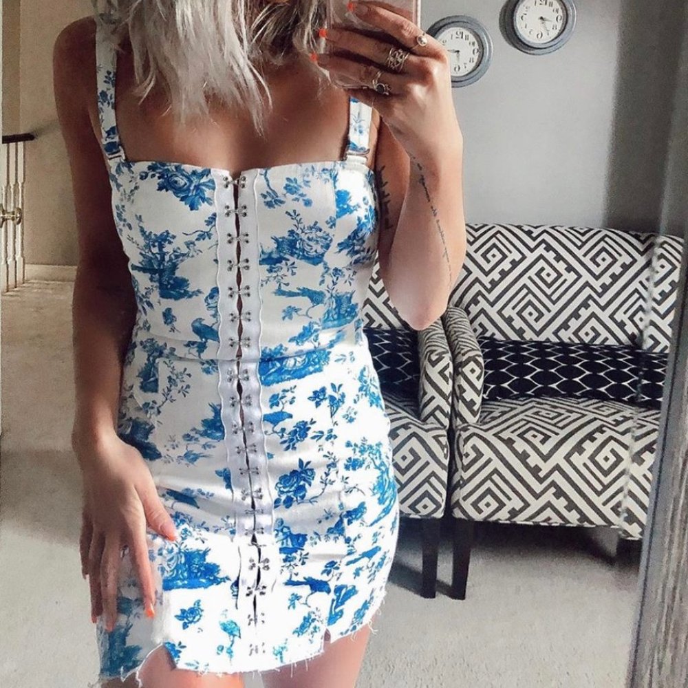 Monika hook front mini dress
